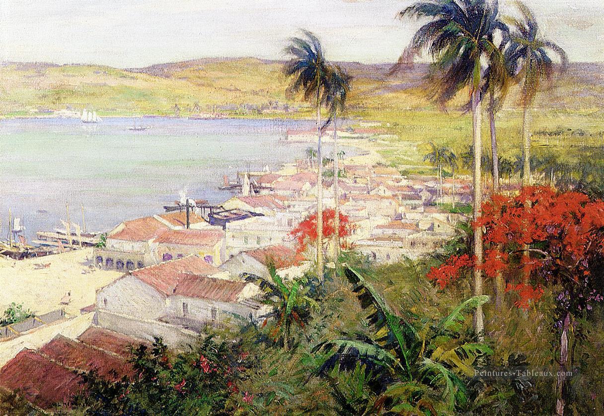 Paysage du port de La Havane Willard Leroy Metcalf Paysage Peintures à l'huile